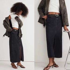 Madewell Denim Mid-Rise Maxi Skirt in Lunar Wash Size 29 Minimalist